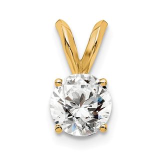 Diamond2Deal 14k Gold 1/2 Ct Round Certified Lab Grown Diamond Solitaire Pendant