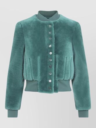 Alexander McQueen cropped shearling bomber jacket lamb leather