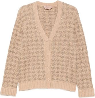 Twinset C&aacute;rdigan Pied-de-poule - Knitwear - Mujer - Beige - XS