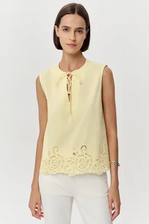 Exquise Adrianne Sleeveless Blouse in Yellow at Nordstrom, Size X-Small