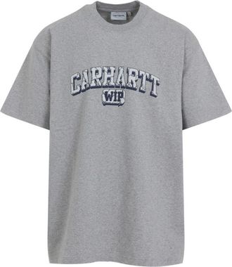 Carhartt Work in Progress Grey Round Neck Logo Print T-Shirt