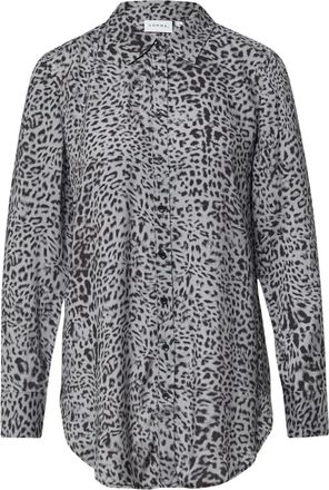 Comma Shirt met dierenprint - Dames - Blouses & Shirts - Grijs - Maat: XS