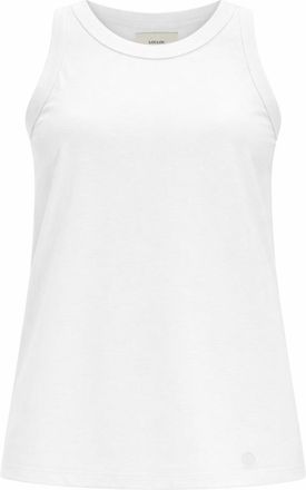Loulou Studio White Solid Crew Neck Top
