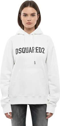 Dsquared2 White Logo Hood Sweatshirt