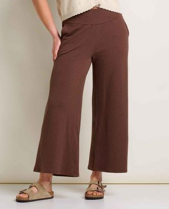 Toad & Co Chaka Wide Leg Crop Pant in Chestnut Texture at Nordstrom, Size X-Small 25