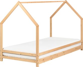 Beliani Beliani - Cama Infantil Con Dosel Y Somier De Madera De Pino Clara 90 X 200 Cm Appy