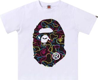 A Bathing Ape Neon Camo Big Ape Head T-Shirt White 1L30-110-039-WHT