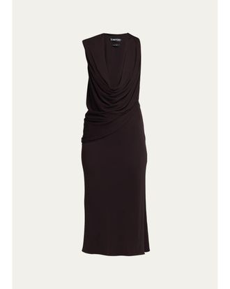Tom Ford Plunging Cowl-Neck Jersey Body-Con Dress