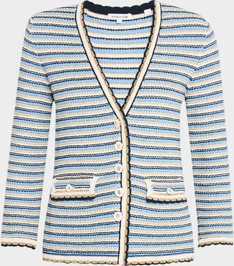 Veronica Beard Ceriani Stripe Knit Jacket