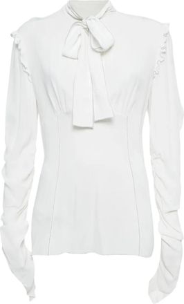 Dolce & Gabbana Top met striksluiting en ruches - Wit