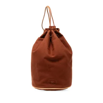 Herm&egrave;s Brown Toile Polochon Mimile