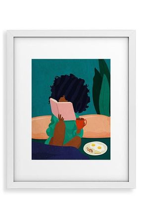 Deny Designs Stay Home No. 5 Framed Wall Art in Blue at Nordstrom, Size 16X20