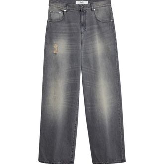 S&eacute;fr Mass Distressed Relaxed Straight Leg Jeans in Dust Black Wash at Nordstrom, Size 34