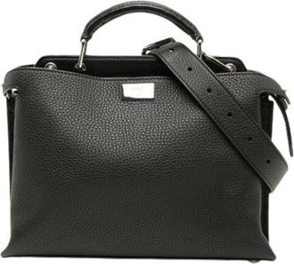 Fendi Pre-owned Peekaboo Iconic Essential - Dames - Vintage Handtas - Zwart - ONE Size - Leer - Vintage