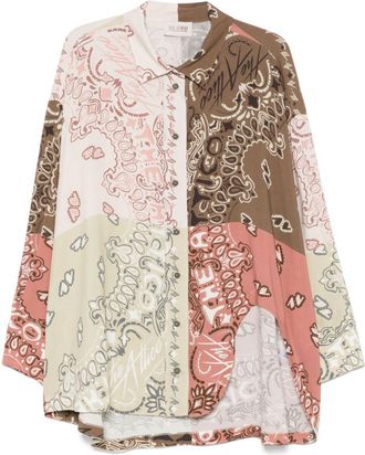 The Attico Bandana-Print Patchwork Shirt - Womens - Viscose