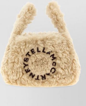 Stella McCartney stella logo shearling effect tote bag