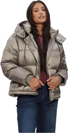 Mos Mosh MOS Mosh, Jassen, Dames, Grijs, L, Dames Jassen Mmjilly Metallic Down Jacket