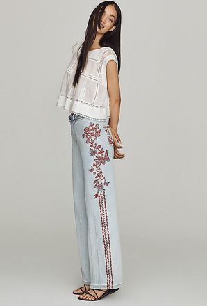 Free People Pia Mid-Rise Wide-Leg Jeans