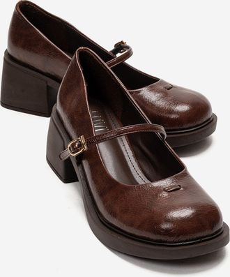 Prologue Luanda Mary Jane schoenen met blokhak