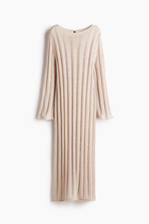 H&M Strickkleid im Leiterstich-Look - Beige