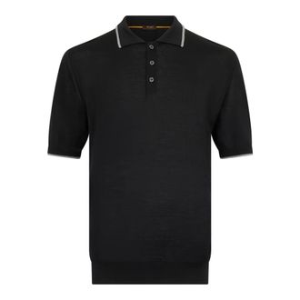 Moorer Polo Shirts, male, Black, Size: 3XL Gavotti Polo