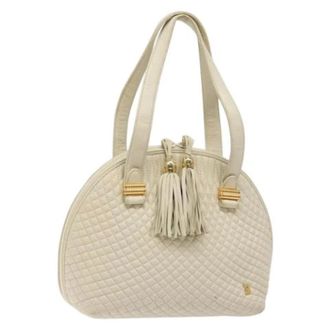 Bally Tweedehands leren handtassen - Dames - Pre-owned - Beige - Maat: ONE Size Leer