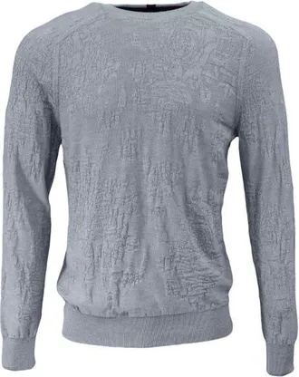 Lords of Harlech Cole Fully Fashioned Merino Wool Crewneck Sweater in Flannel at Nordstrom, Size Xx-Large