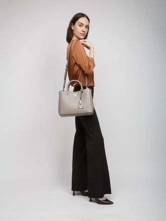 Guess Womens Satchel Bag Dark Taupe Polyurethane - Satchel-Bags