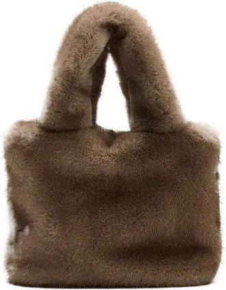 Generic Compatible For Mini Velvet Handbag Soft Plush Crossbody Bag Winter