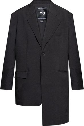 Yohji Yamamoto Blazer asimmetrico con bottone singolo - Nero