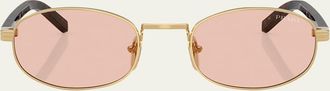 Prada PR B53S Steel Oval Sunglasses