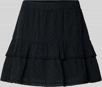 Vero Moda Volant Mini-Rock aus reiner Baumwolle TRINE in Black, Gr&ouml;&szlig;e XL