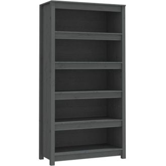 vidaXL Book Cabinet Grey 80x35x154 cm Solid Wood Pine Vidaxl