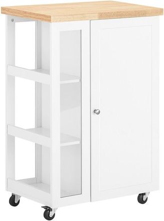 SoBuy Carrito Auxiliar De Cocina Tres Estantes Y Una Puerta 60x40x90cm Blanco Fkw75-wn Sobuy Es