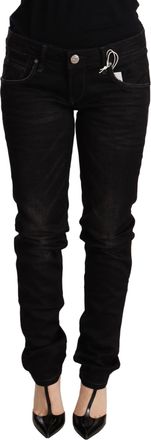 Acht Womens Skinny Jeans Casual Style - Black Cotton - Size 30 (Waist)