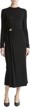 Vince Side Drape Wool-Blend Dress