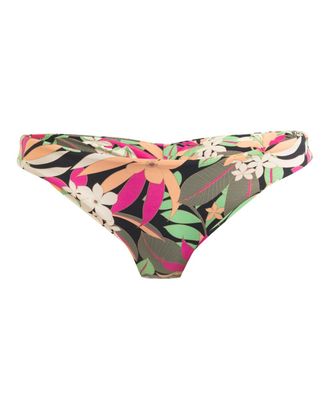 Roxy Bikini-Hose ROXY Printed Beach Classics, Damen, Gr. L, US-Gr&ouml;ssen, grau (anthrazit palm song s), Obermaterial:87% Nylon, 13% Elasthan;, Badehosen Biki