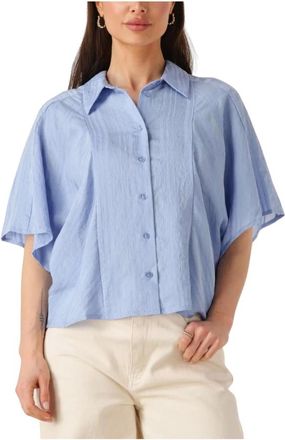 Another Label Overhemden, Dames, Blauw, S, Lichtblauwe Mouwloze Blouse