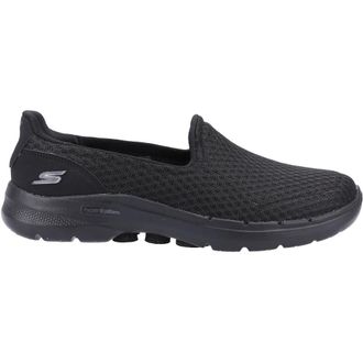 Skechers Womens GOwalk 6 Big Splash Slip On Trainers Shoes - Black Textile - Size UK 5