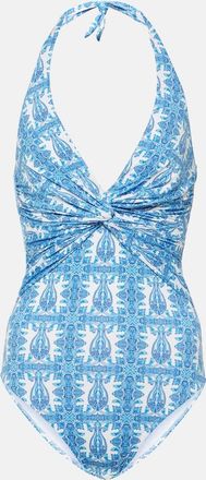 Melissa Odabash Zanzibar printed halterneck swimsuit