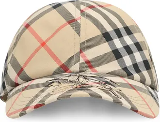 Burberry Womens Logo Baseball Cap Beige Polyester Hat
