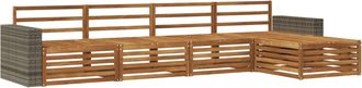 vidaXL Conjunto De Sof&aacute;s De Exterior 5 Uds. Natural Vidaxl