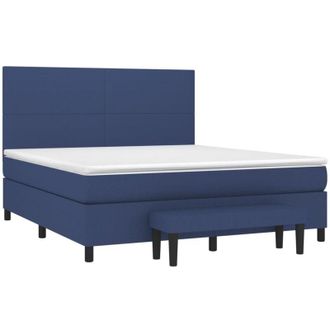 vidaXL Vidaxl - Cama Box Spring Con Colch&oacute;n Tela Azul 180x200 Cm