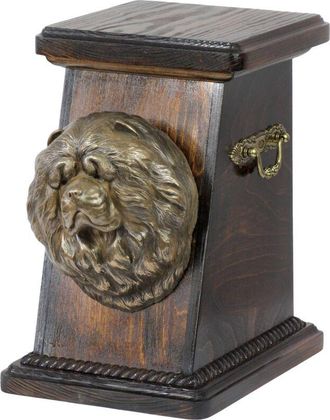 OEM Chow Chow - Urna Para Cenizas De Perro, Elegante Urna Con Estatuilla, Urna Conmemorativa Con Busto De Perro De Art-dog