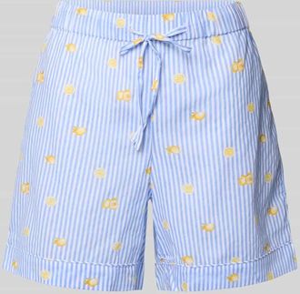 Christian Berg Pyjama-Shorts im Allover-Look in Blau, Gr&ouml;&szlig;e XXL