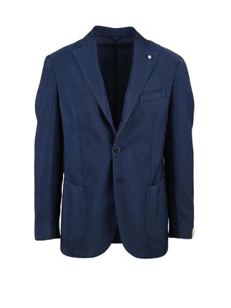 L.B.M. 1911 Blue Wool Mohair Wool Rounded Blazer