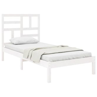 Berkfield Home Beautiful Bed Frame White Solid Wood 90X190 cm Single