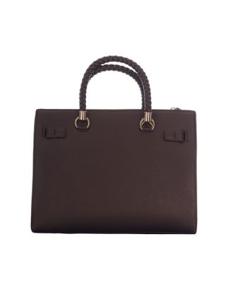 Liu Jo Womens Satchel Bag Dark Brown Metallic Polyurethane Handbags Hand
