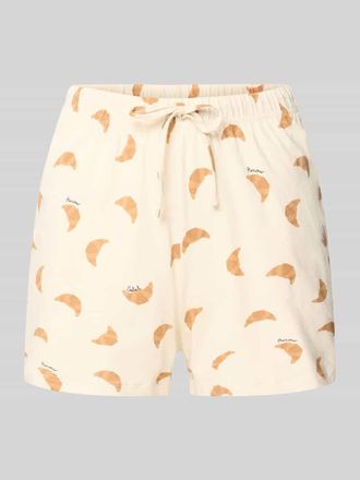 Jake*s Casual Pyjama-Shorts mit elastischem Bund in Ecru, Gr&ouml;&szlig;e XXL