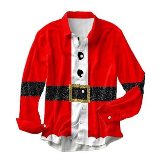 Generic Mens Christmas Shirt Long Sleeve, Xmas Shirts Men Christmas Rugby Shirt Xmas Tee Shirts Mens White Linen Short Sleeve T Pant Suit Short Smart Casual J